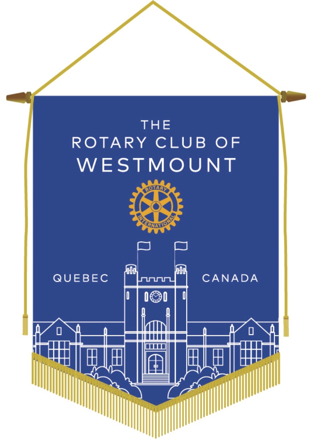 A banner that says the rotary club of westmount quebec canada.
